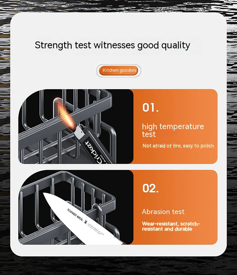 Multifunctional Kitchen Sink Organizer with Draining Rack