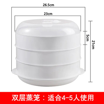 Microwave Rice Steamer Container with Multi-Layer Design