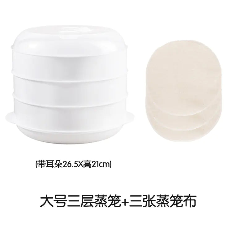 Microwave Rice Steamer Container with Multi-Layer Design