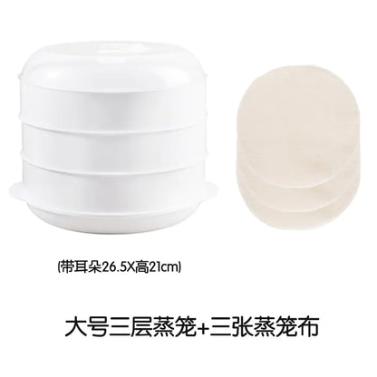 Microwave Rice Steamer Container with Multi-Layer Design