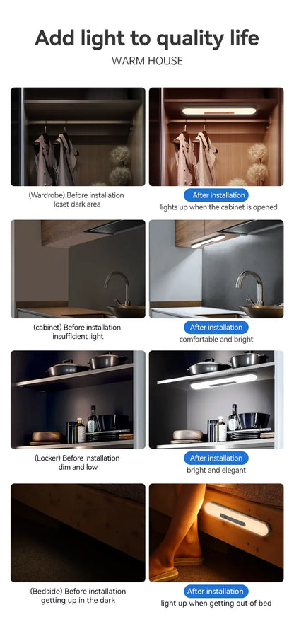 LED Human Body Sensor Magnetic Night Light (1pc)