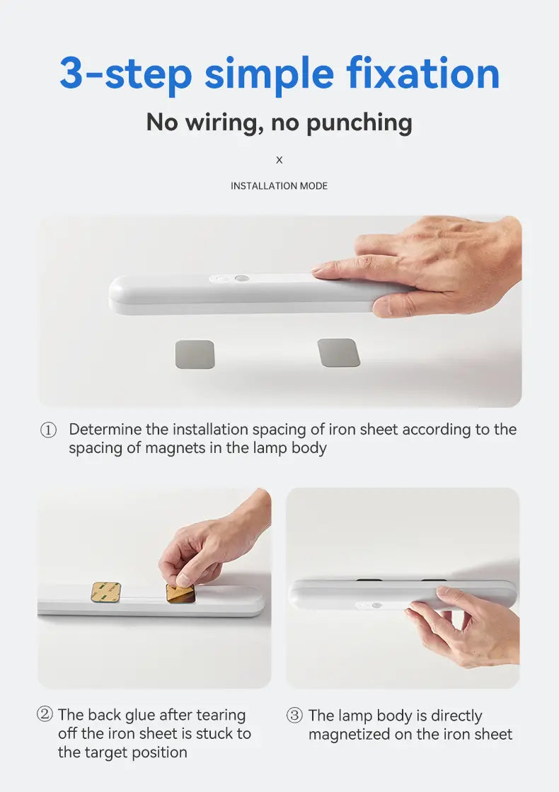 LED Human Body Sensor Magnetic Night Light (1pc)