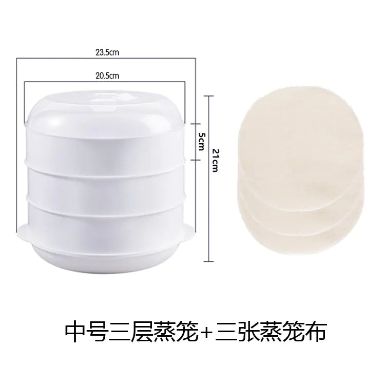 Microwave Rice Steamer Container with Multi-Layer Design