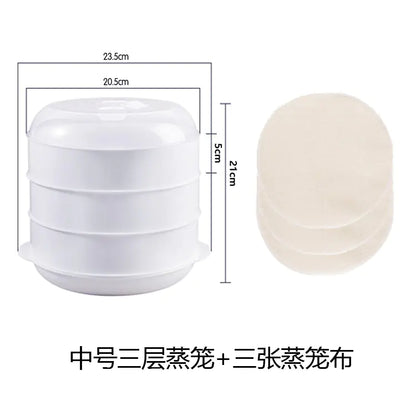Microwave Rice Steamer Container with Multi-Layer Design