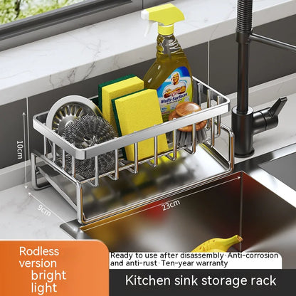 Multifunctional Kitchen Sink Organizer with Draining Rack