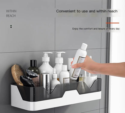 Bathroom Wall-Mounted Storage Rack with Suction Cups