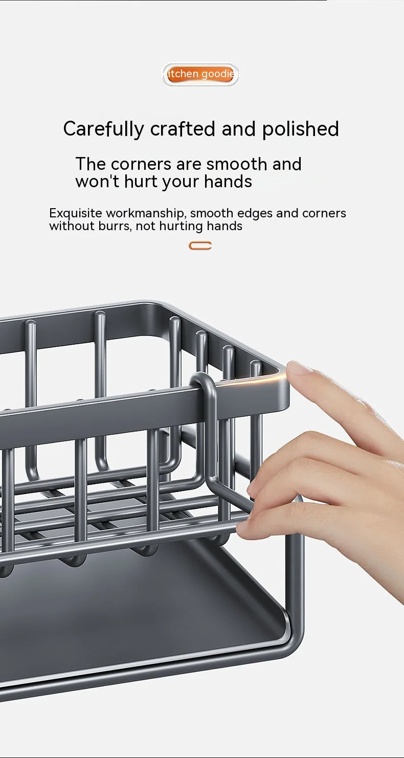 Multifunctional Kitchen Sink Organizer with Draining Rack