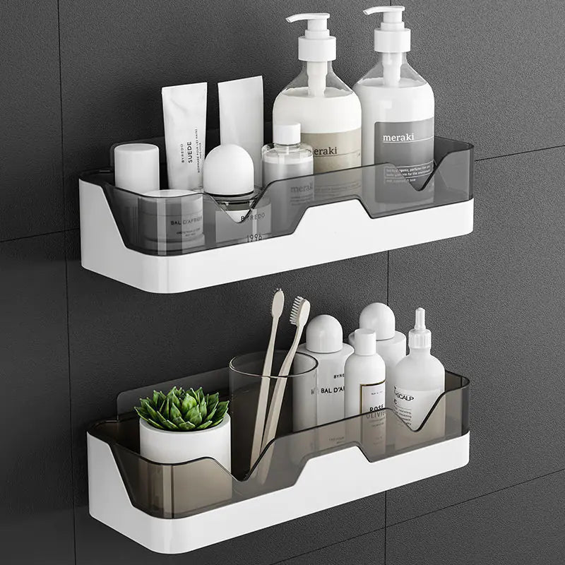 Bathroom Wall-Mounted Storage Rack with Suction Cups