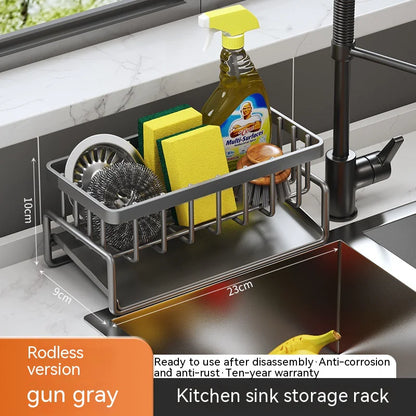 Multifunctional Kitchen Sink Organizer with Draining Rack