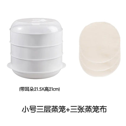 Microwave Rice Steamer Container with Multi-Layer Design
