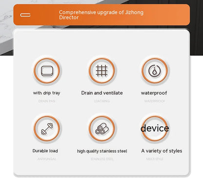 Multifunctional Kitchen Sink Organizer with Draining Rack